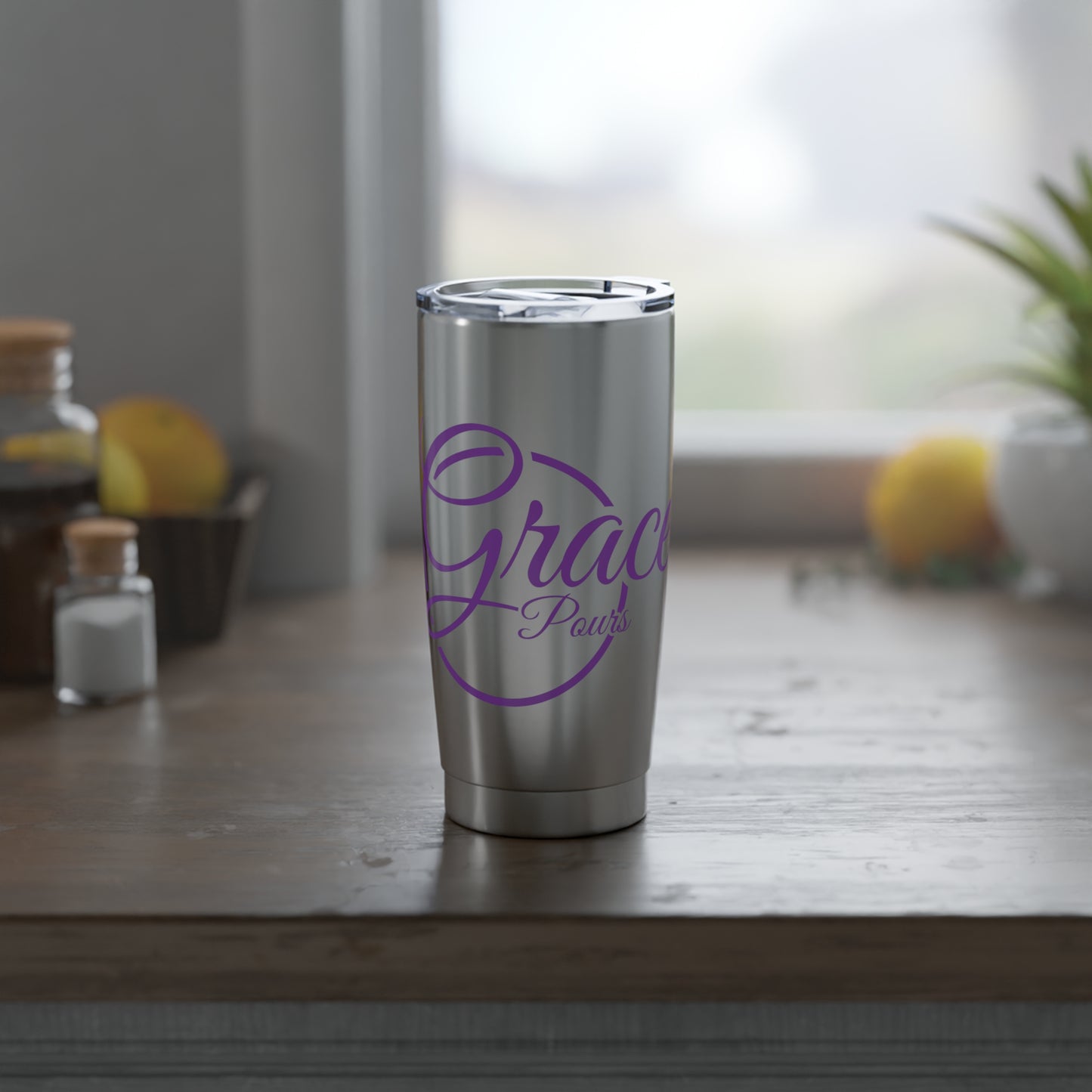 GracePours Silver Tumbler